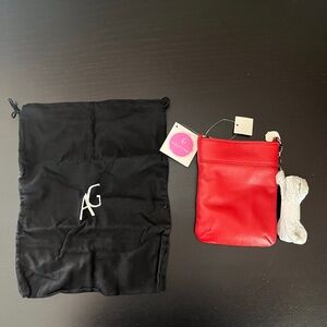 NWT AMALIA GOMEZ Flipbag Red Italian Leather Gunmetal Chain Crossbody